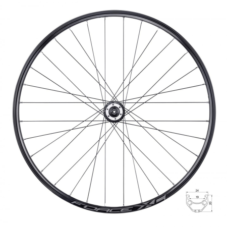 ROTI COMPLETE - Roata fata 29" FORCE XC Disc 804332-6B32SH, aluminiu dubla, 32H, profil frana disc, negru