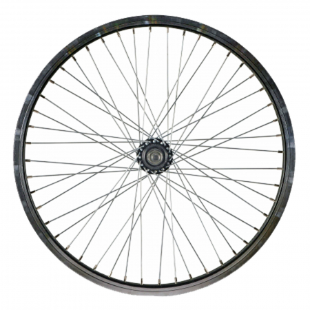 ROTI COMPLETE - Roata spate BMX 20" CERURIM Othin, aluminiu simpla, profil frane V-Brake, 48H (406x25), neagra