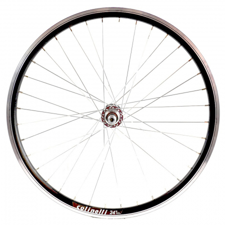 ROTI COMPLETE - Roata spate 24" CERURIM Atlas, aluminiu dubla, profil frana V-Brake, 36H, 507-18, neagra