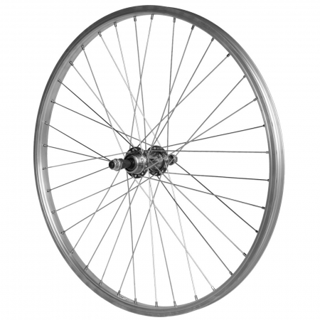 Roata spate 24" CERURIM Lyra, aluminiu simpla, profil frana V-Brake, 36H, argintiu [1]