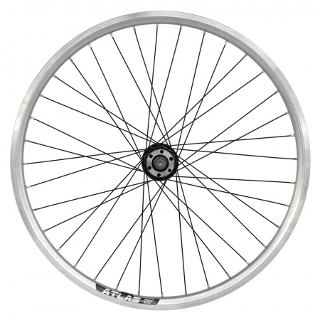 ROTI COMPLETE - Roata spate 26"x36H CERURIM Atlas (559x18), aluminiu dubla, profil frana disc, argintie