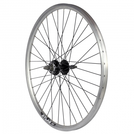 Roata spate 26" CERURIM Atlas, aluminiu dubla, profil frana disc, 36H, argintiu [1]