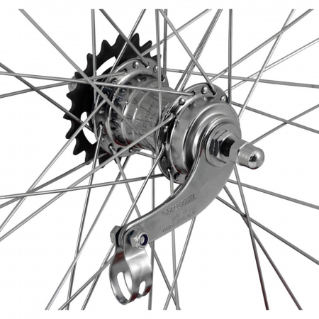 Roata spate 28" CERURIM Atlas, aluminiu dubla, profil frana V-Brake, 36H, butuc Velosteel, argintiu [2]