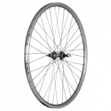 Roata spate 28" CERURIM Atlas, aluminiu dubla, profil frana V-Brake, 36H, argintiu [1]