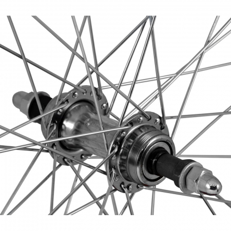Roata spate 28" CERURIM Atlas, aluminiu dubla, profil frana V-Brake, 36H, argintiu [2]