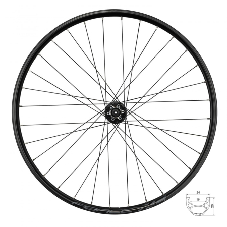ROTI COMPLETE - Roata spate 29" FORCE XC Disc, aluminiu dubla, 32H, profil frana disc, negru