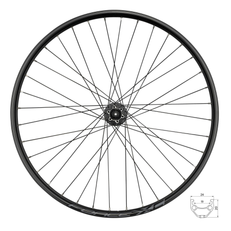 Roata spate 29" FORCE XC Disc FHM475, aluminiu dubla, 36H, profil frana disc, negru [1]