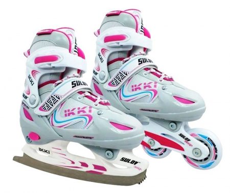 MOBILITATE URBANA - Role 2 in 1 IKKI Girl, alb/roz, marimea L (39-42)