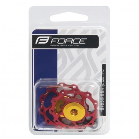 Rotite schimbator FORCE pe rulmenti ceramici, 11T, aluminiu, rosii [1]