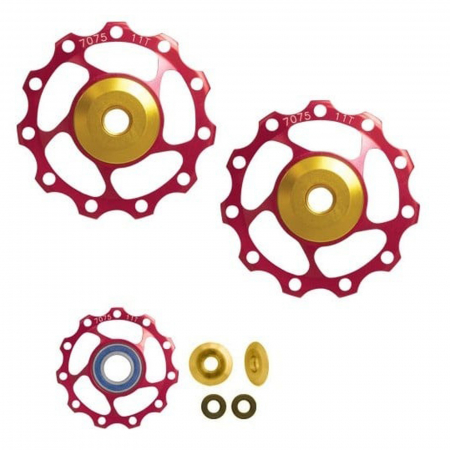 PIESE SCHIMBATOARE - Rotite schimbator FORCE pe rulmenti ceramici, 11T, aluminiu, rosii
