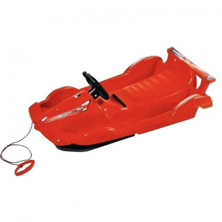 SPORTURI DE IARNA - Sanie plastic cu ghidon otel ALPEN Race, rosu
