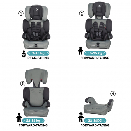 Scaun auto grupa 9-36 kg COCCOLLE Arra Lunar Rock [7]