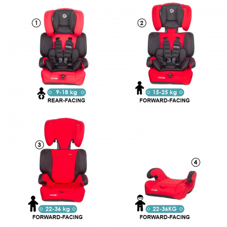 Scaun auto grupa 9-36 kg COCCOLLE Arra Poppy Red [7]