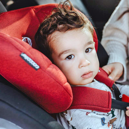 Scaun auto iSize 40-150 cm COCCOLLE Vigo Poppy red+COCCOLLE oglinda auto rear-facing [16]