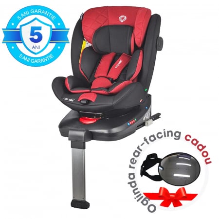 SCAUNE AUTO I-SIZE - Scaun auto iSize 40-150 cm COCCOLLE Vigo Poppy red+COCCOLLE oglinda auto rear-facing