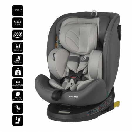 Scaun auto iSize 40-150 cm Coccolle Nova Moonlit grey+Coccolle protectie bancheta auto mica [3]