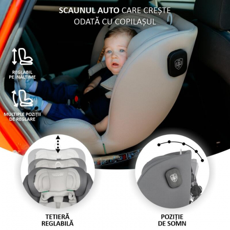 Scaun auto iSize 40-150 cm Coccolle Nova Moonlit grey+Coccolle protectie bancheta auto mica [14]