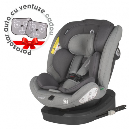 SmartBaby - Scaun auto iSize 40-150 cm Coccolle Nyota Moonlit grey+Coccolle Parasolar auto cu ventuze