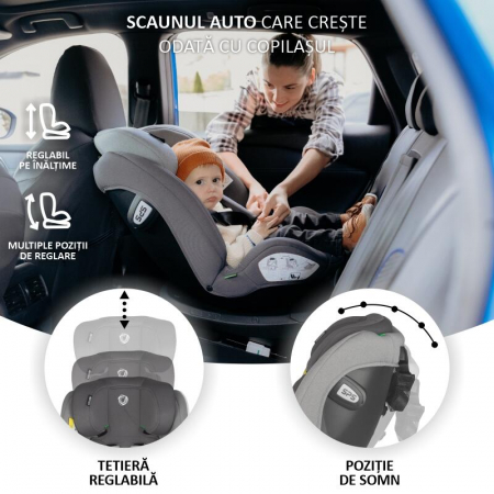Scaun auto iSize 40-150 cm Coccolle Nyota Moonlit grey+Coccolle Parasolar auto cu ventuze [14]