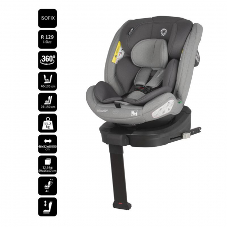 Scaun auto iSize 40-150 cm COCCOLLE Sidra Moonlit grey [3]