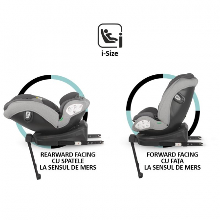 Scaun auto iSize 40-150 cm Coccolle Sidra Moonlit grey+Coccolle protectie bancheta auto mica [2]