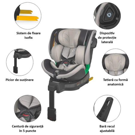 Scaun auto premium iSize COCCOLLE Mago 40-150 cm [7]