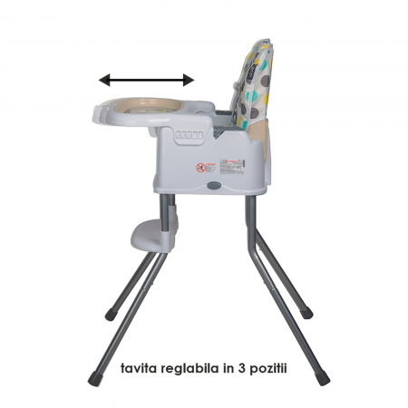 Scaun de luat masa multifunctional 3in1 COCCOLLE Ziti Grey Stars [19]