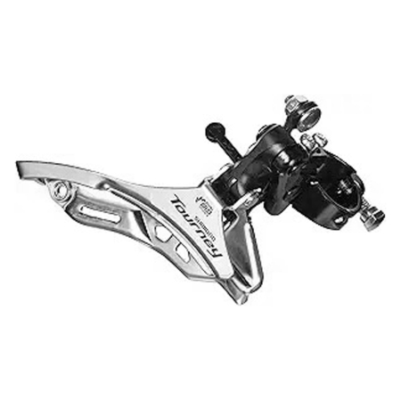 SCHIMBATOARE FATA - Schimbator fata SHIMANO Tourney TY-300D, tragere jos, compatibil transmisii 3x6/7 viteze, argintiu