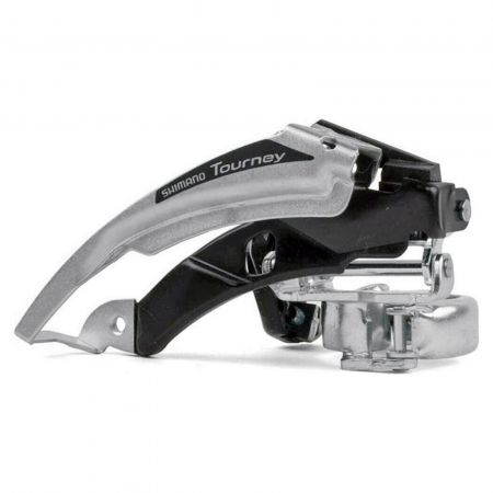 SCHIMBATOARE FATA - Schimbator fata SHIMANO Tourney TX FD-TX50, tragere dubla, compatibil transmisii 3x6/7 viteze, argintiu