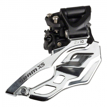 SCHIMBATOARE FATA - Schimbator fata SRAM X5, tragere jos, compatibil transmisii 2x10 viteze, argintiu