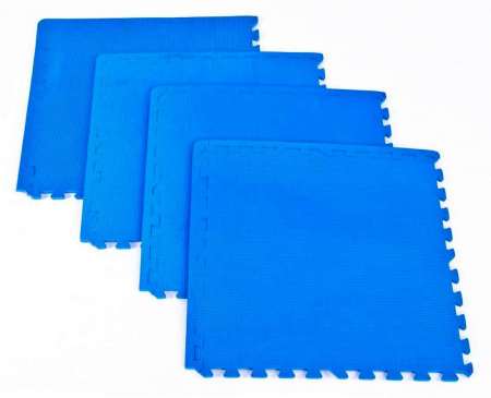 FITNESS - Set 4 covorase puzzle SPOKEY, 61x61cm, albastru