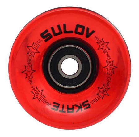 Set 4 roti skateboard SULOV, rosu transparent [1]