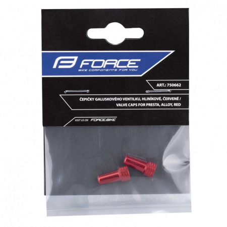Set capace FORCE pentru valve tubeless presta, aluminiu rosii [1]