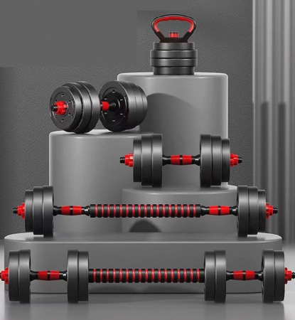 Set gantere/haltere ORION, negru/rosu, greutate 30 kg [6]