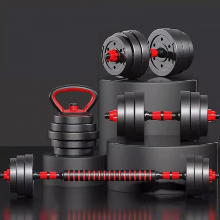 Set gantere/haltere ORION, negru/rosu, greutate 30 kg [1]