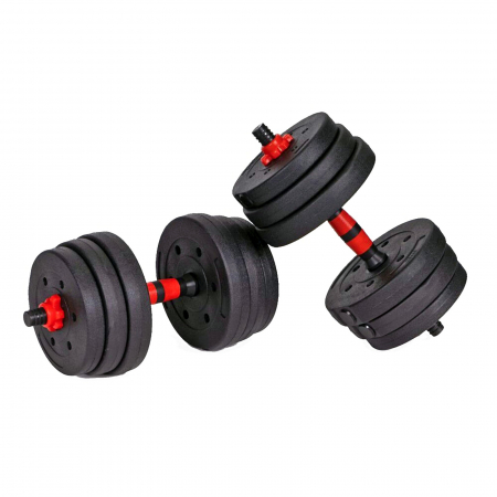 Set gantere/haltere ORION, negru/rosu, greutate 30 kg [3]