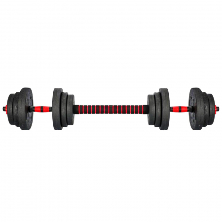 Set gantere/haltere ORION, negru/rosu, greutate 30 kg [4]