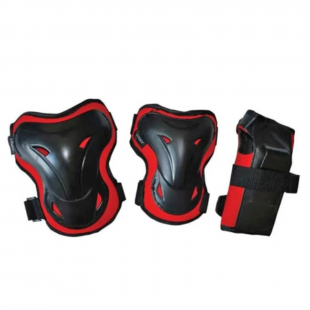 GENUNCHIERE - Set genunchiere/cotiere SHELTER, marimea L, negru/rosu