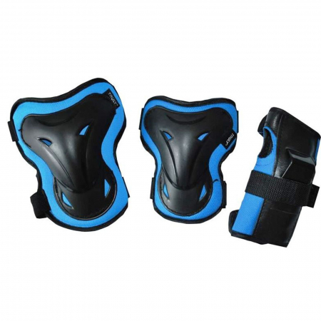 GENUNCHIERE - Set genunchiere/cotiere SHELTER, marimea XL, negru/albastru