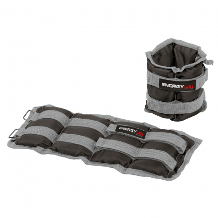 GREUTATI INCHEIETURI - Set greutati neopren maini/picioare 2x1 kg ENERGY FIT, gri/negru
