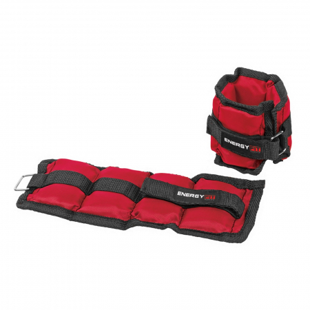 GREUTATI INCHEIETURI - Set greutati neopren maini/picioare 2x0.5 kg ENERGY FIT, negru/rosu