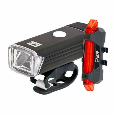 ACCESORII BICICLETE - Set lumini bicicleta P2R Nition 10C, incarcare USB, acumulator Li-Pol, negru