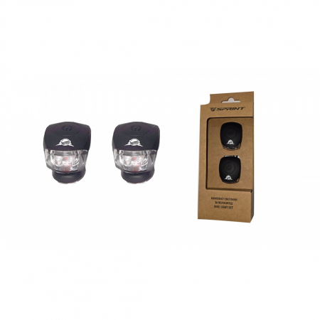 LUMINI - Set lumini fata/spate Sprint din silicon negre