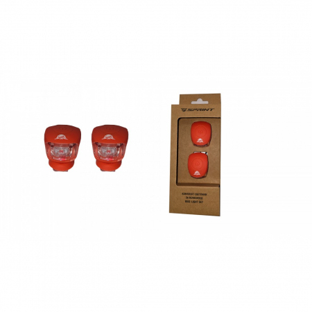 LUMINI - Set lumini fata/spate Sprint din silicon rosu