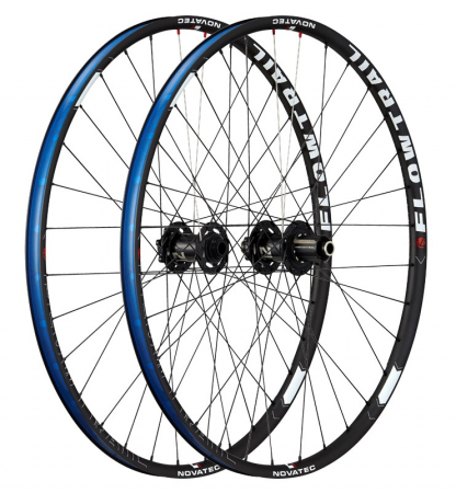 Roti complete - Set Roti 27.5" Novatec Flowtrail U2.1, Janta Dubla Tubless, Disc, 32H, Negre