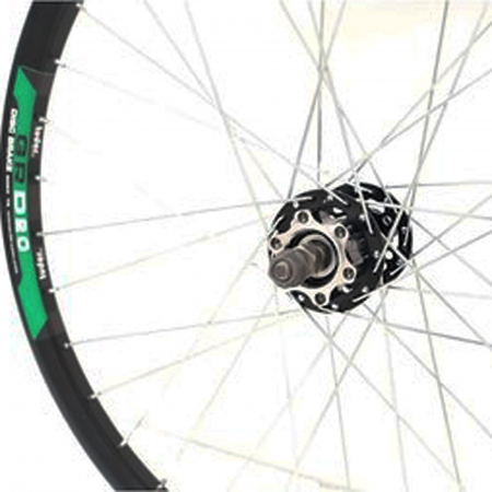 Roata fata 26" BR Components, aluminiu dubla, profil frane disc, 36H, negru [2]