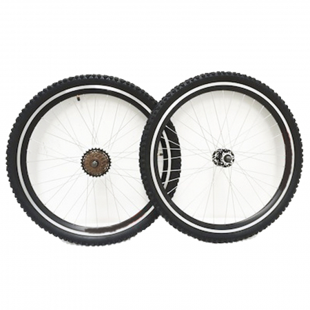 Set roti complete 26" BR Components, aluminiu duble, profil frane V-Brake, 36H, negru [1]