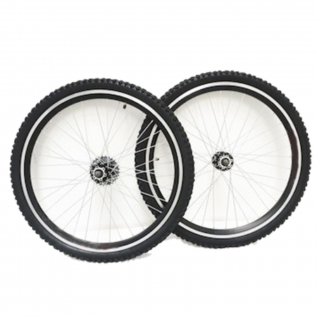 ROTI COMPLETE - Set roti complete 26" BR Components, aluminiu duble, profil frane V-Brake, 36H, negru