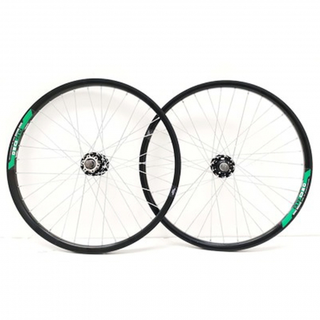 ROTI COMPLETE - Set roti 24" BR Components, aluminiu duble, profil frane disc, 36H, negru