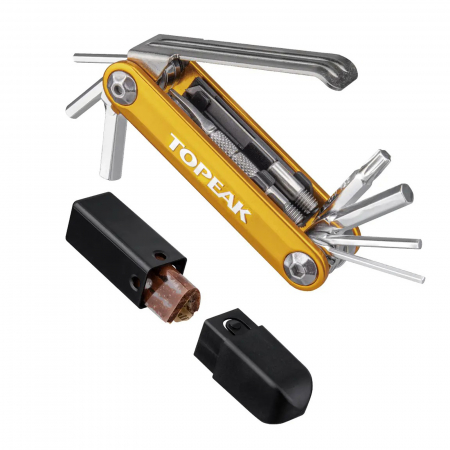 SETURI MULTIFUNCTIONALE - Set scule antipana tubeless TOPEAK Tubi 11 Combo, TUB-111CMB, 11 functii, argintiu/auriu